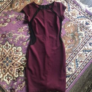 Guess burgundy and mesh dress